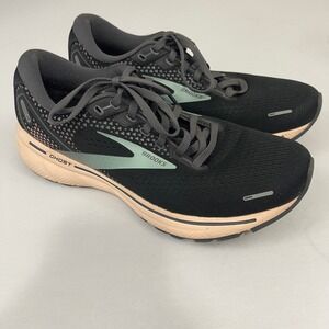Brooks Ghost 14 Running Shoes Black Peach Womens 9 Athletic Sneakers 1203561B026